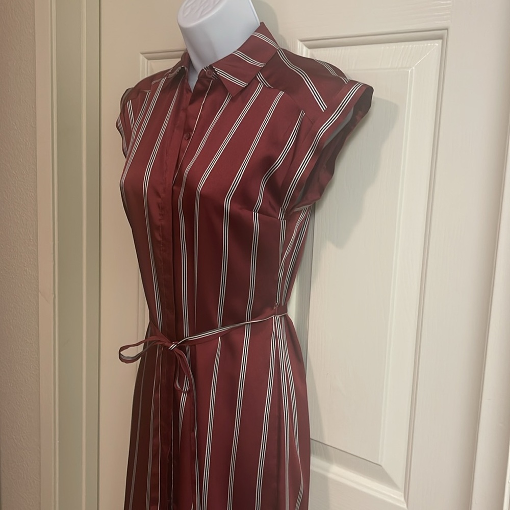 Satin Short Sleeved Shirt Dress